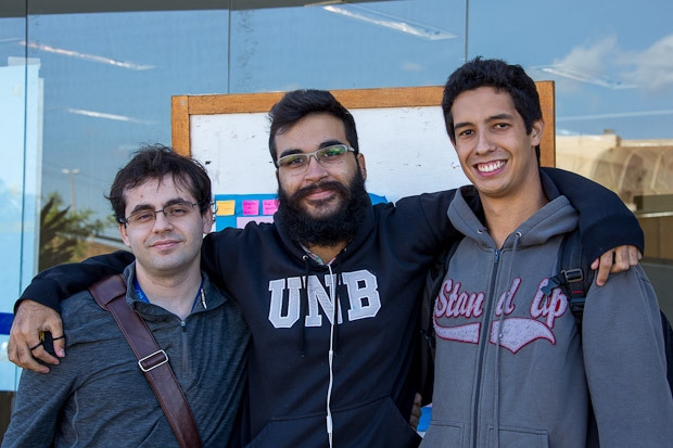 Alunos Felipe Agustini, Mateus Lemes e Caio Franco - Foto de Luis Gustavo Prado/Secom UnB